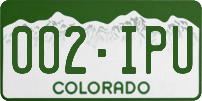 CO license plate 002IPU