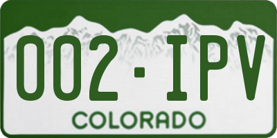 CO license plate 002IPV