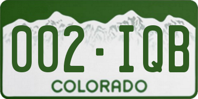 CO license plate 002IQB