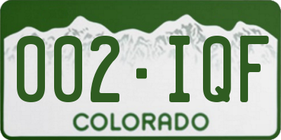 CO license plate 002IQF