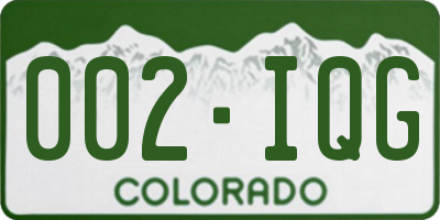 CO license plate 002IQG