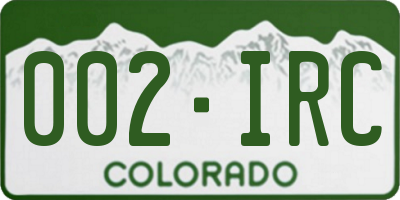 CO license plate 002IRC