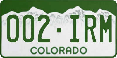 CO license plate 002IRM