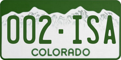 CO license plate 002ISA