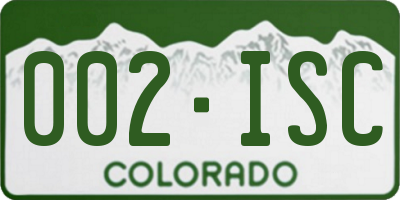 CO license plate 002ISC