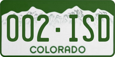 CO license plate 002ISD