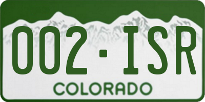CO license plate 002ISR