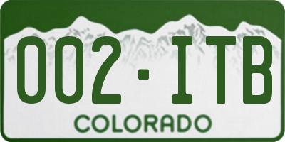 CO license plate 002ITB