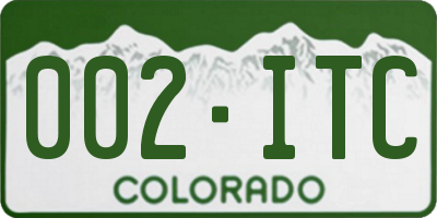 CO license plate 002ITC