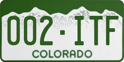 CO license plate 002ITF