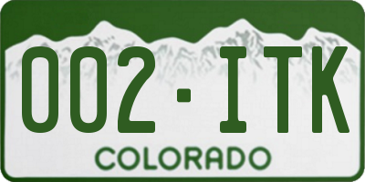CO license plate 002ITK
