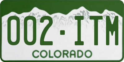 CO license plate 002ITM