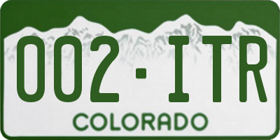 CO license plate 002ITR