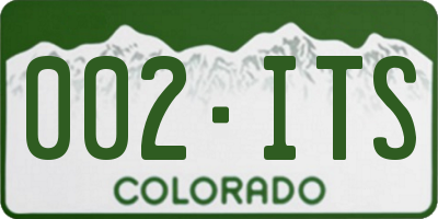 CO license plate 002ITS