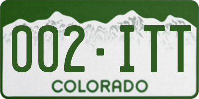 CO license plate 002ITT
