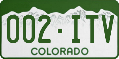 CO license plate 002ITV
