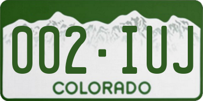CO license plate 002IUJ
