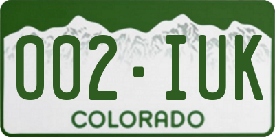 CO license plate 002IUK