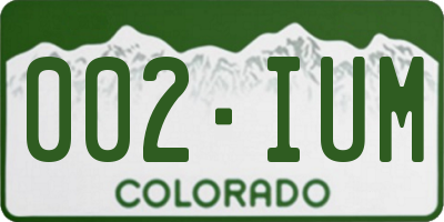 CO license plate 002IUM