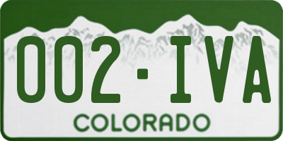 CO license plate 002IVA