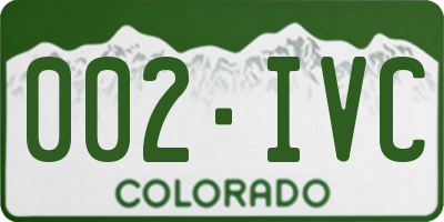 CO license plate 002IVC