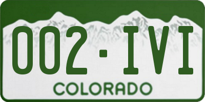 CO license plate 002IVI