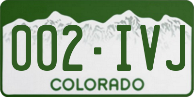 CO license plate 002IVJ