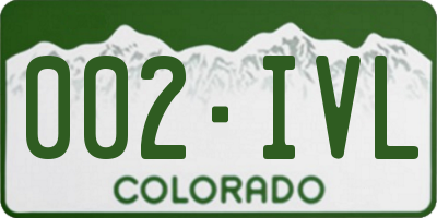 CO license plate 002IVL