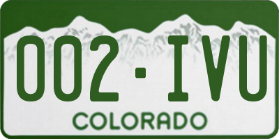 CO license plate 002IVU