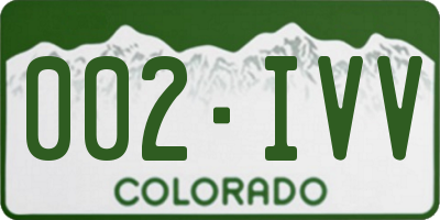 CO license plate 002IVV