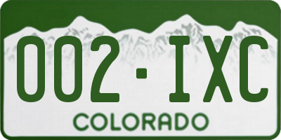CO license plate 002IXC