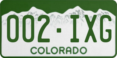 CO license plate 002IXG