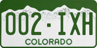 CO license plate 002IXH