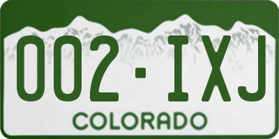 CO license plate 002IXJ