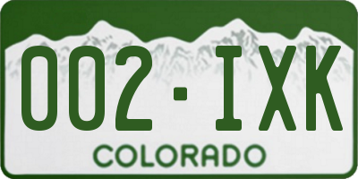 CO license plate 002IXK
