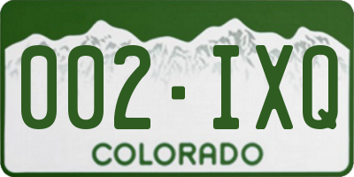 CO license plate 002IXQ