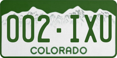 CO license plate 002IXU