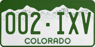 CO license plate 002IXV