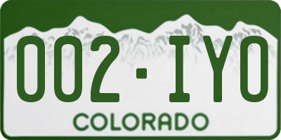 CO license plate 002IYO