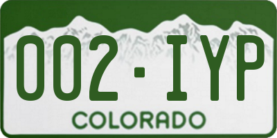 CO license plate 002IYP