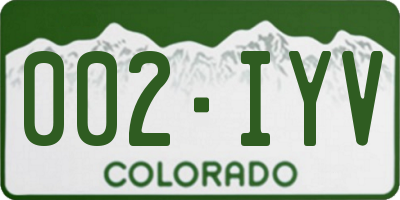 CO license plate 002IYV