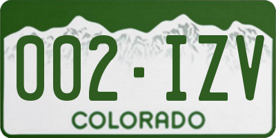 CO license plate 002IZV