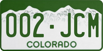 CO license plate 002JCM