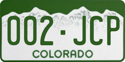CO license plate 002JCP