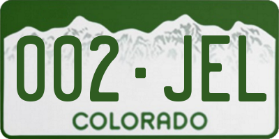 CO license plate 002JEL
