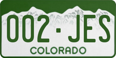 CO license plate 002JES