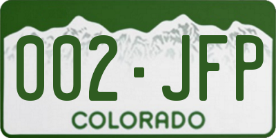 CO license plate 002JFP