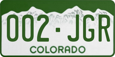 CO license plate 002JGR