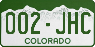 CO license plate 002JHC