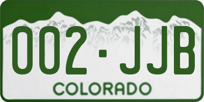 CO license plate 002JJB